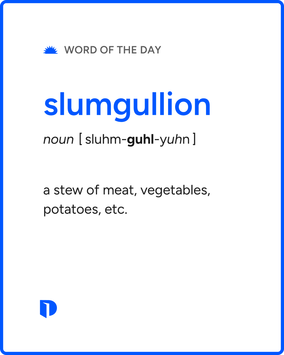 Dictionarycom's tweet photo. Today's #WordOfTheDay is slumgullion. 

Learn more about this word: https://t.co/TPBqAgdN4I https://t.co/xvAev2n50G