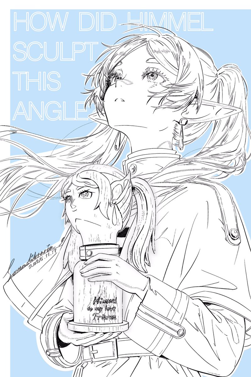 Somno_97's tweet photo. The Frieren meme I drew from last year. #Frieren https://t.co/XkLnJqOaOT