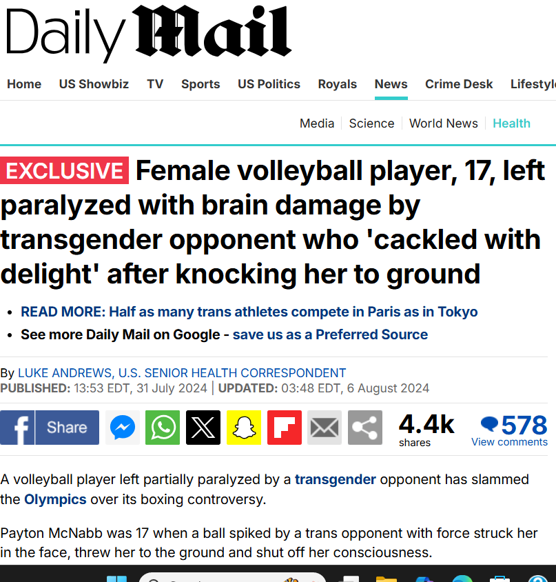 DebbieJ57643's tweet photo. @bmarr2008 @adamfrancisco_ Even ONE biological MAN playing against biological WOMEN is too many.  Stop denying biological science. A MAN, even one with makeup, extensions and fake breasts, is still a  physical danger to women. https://t.co/yXDYvJ1vbA