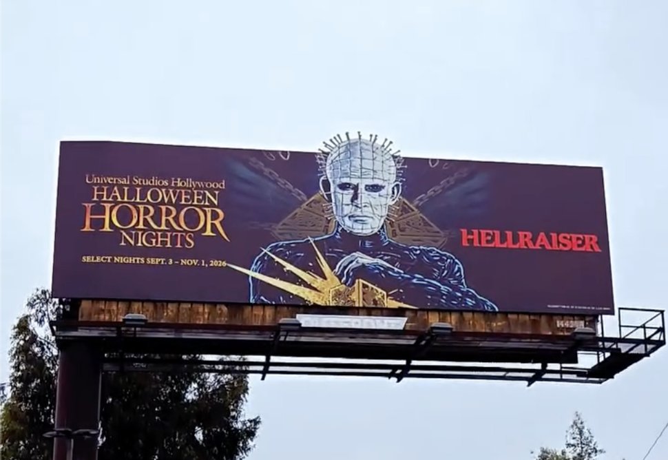 Pinhead is looming over Orlando. Universal has erected a massive