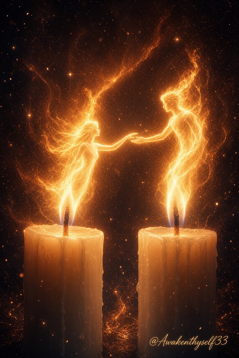 Awakenthyself33's tweet photo. WHEN TWO FLAMES FINALLY REACH FOR EACH OTHER

There is a quiet kind of loneliness that comes from carrying your own light for too long. You learn to burn steadily, to keep going even when no one else feels the same heat. Then one day, across the space between you, another flame appears — not brighter, not better, just familiar. Something inside recognizes it instantly. The reaching begins not from need, but from a deep knowing that you were never meant to burn alone.

This is the moment two people stop protecting their fire and start sharing it. It is soft, almost hesitant at first, yet powerful in its simplicity. For anyone who has spent years wondering if real connection still exists, this is the reminder that when two souls are ready, the space between them becomes the place where something sacred begins.