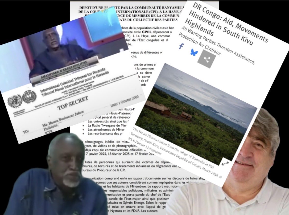 JF_LE_DRIAN's tweet photo. Lorsque j’observe les manipulations grossières du régime de Kigali et de certains Banyamulenge instrumentalisés, qui crient à tort au génocide, je me dis que la CPI ne devrait accorder aucune attention au simulacre de « plainte » initié par Kigali et son auxiliaire de justice en titre, Bernard MAINGAIN.

En revanche, la CPI devrait être saisie sérieusement sur la base de ces faits établis.

Extrait du communiqué de Human Rights Watch du 14 avril 2026 :

«Les Twirwaneho ont menacé et recruté de force des civils dans les hauts plateaux. 

Des résidents de Minembwe ainsi que des sources onusiennes et diplomatiques indiquent que les Twirwaneho ont obligé des familles à fournir un combattant ou à compenser financièrement le groupe armé, et ont repris contre ceux qui refusaient. 

Les sources précisent également que les Twirwaneho ont bloqué les civils empêchés de quitter Minembwe, malgré les attaques en cours, afin de se protéger et de renforcer leur image de “groupe d’autodéfense locale”.»

Source : https://t.co/pRMFQFprYT

Ces crimes contre les civils, perpétrés par les supplétifs du régime de Kigali, tombent sous le coup des incriminations suivantes :

Convention de Genève IV (1949), article 28 : « Aucune personne protégée ne pourra être utilisée pour mettre, par sa présence, certains points ou certaines régions à l’abri des opérations militaires. »
•  Protocole additionnel I (1977), article 51 §7 : « La présence ou les mouvements de la population civile ne doivent pas être utilisés pour mettre certains points ou zones à l’abri d’opérations militaires […] 

Les Parties au conflit ne doivent pas diriger les mouvements de la population civile pour tenter de mettre des objectifs militaires à l’abri des attaques. »

C’est exactement ce que font les groupes tutsis instrumentalisés par Kigali sur les hauts plateaux. 

Et les mêmes osent crier au génocide.

Nemo auditur propriam turpitudinem allegans !!!

Aujourd’hui, le Rwanda ne cache même plus l’instrumentalisation forcée des Banyamulenge. 

Tito Rutaremara, l’un des représentants les plus vocaux de l’ethnocratie rwandaise, les décrit comme des rwandais, rejette le nom Banyamulenge et exhorte les jeunes à prendre les armes pour aider le M23 à « libérer le Congo ».

Dans une interview avec Cléophas Barore, le même admettait sans détour l’infiltration du FPR parmi les Interahamwe et le « travail » (tuer) mené par ces cellules. 

Il confirmait ainsi le contenu du rapport secret du TPIR du 01.10.2003 décrivant les « Technicians » du FPR formés pour s’infiltrer, placer des bombes, assassiner, apparaître aux barrages aux côtés des Interahamwe, participer aux tueries et les amplifier :

"Pour cette tâche, furent sélectionnés ceux qui ressemblaient aux Hutu, parlant français, qui pouvaient passer pour des domestiques, chauffeurs, assistants de pompe, qui pouvaient passer inaperçus. 

Ces techniciens étaient également chargés de placer des bombes ou des mines dans des lieux publics comme la gare routière, de lancer des grenades dans des résidences, d'assassiner des politiciens.

Pendant la guerre, les "technicians" apparaissaient aux côtés des Interahamwe sur des barrages tels que celui de Gatenga (Gikondo-Kigali) et celui du camp Zulu à Nyakabanda près de la station-service SGP de Remera (Kigali). 

Leur r��le était de participer aux tueries et d'inciter les Interahamwe à commettre davantage de massacres."

Depuis 36 ans, les forces réactionnaires venues d’Ouganda n’ont jamais cessé ces manipulations. 

L’ethno-technocratie de Kigali exploite encore le génocide de 500 000 à 600 000 Tutsi de l’intérieur, provoqué dans une large mesure par ses propres choix stratégiques. 

Ce que Dallaire soupçonnait s'est confirmé.

Il s'agissait bien d'une campagne visant à restaurer l’ethno-technocratie tutsie d’avant 1959. 

Oui des Banyamulenge furent parfois victimes de persécutions et de massacres (y compris par l’APR) mais ils furent aussi directement impliqués dans des actes génocidaires au Congo.