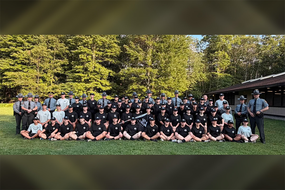 PAStatePolice's tweet photo. Troop B Camp Cadet concluded in Farmington, Fayette County. 48 youth from the area worked together during a week of physical training, first-responder education, military drill, and camaraderie. Find a camp near you on your area’s troop page: https://t.co/TrLb0RnfZk https://t.co/smZmna7u39
