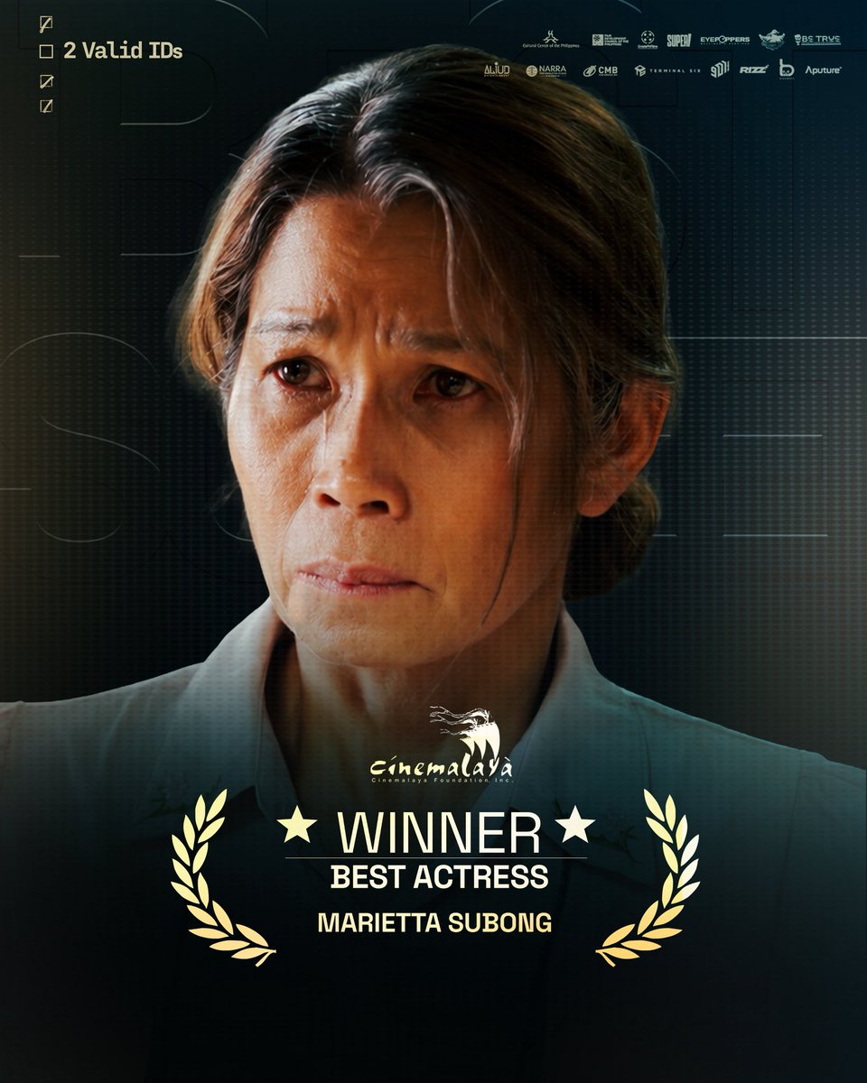 _super_ent's tweet photo. Marietta 'Pokwang' Subong wins Best Actress for her performance in '2 Valid IDs' at Cinemalaya 2026! 🤎 

#2ValidIDs #Cinemalaya2026 https://t.co/6gygXYjySC