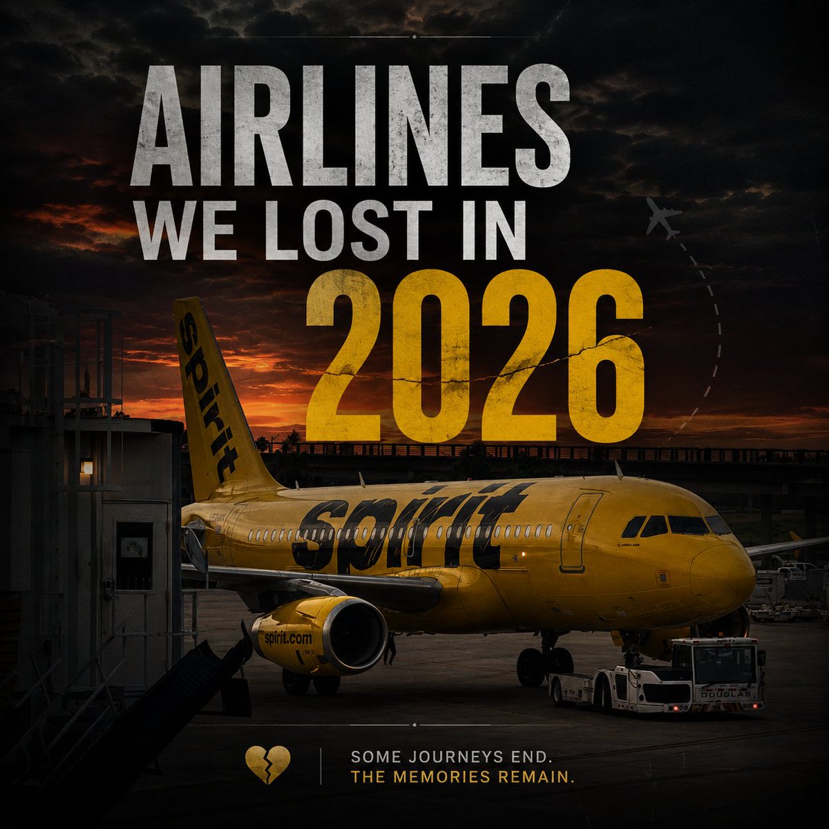 giftdaisy6's tweet photo. Spirit Airlines shut down overnight on May 2, 2026.

It was the first major US airline to collapse in 25 years.

And it wasn't the only one. Here's every airline we lost in 2026 👇

https://t.co/UcM3yn1Ym2
#SpiritAirlines #Aviation #TravelNews https://t.co/dVLHtxRGLG