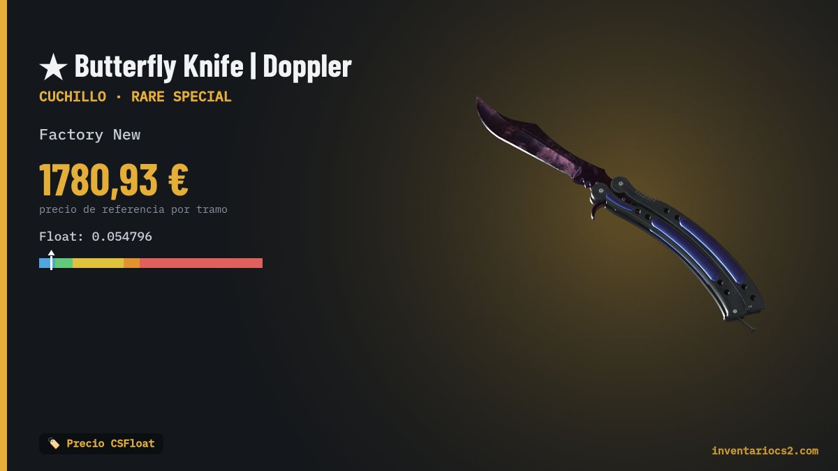 inventarioCS2's tweet photo. Hay piezas que juegan en otra liga ✨🌌

¿Cuál es tu fase favorita de Doppler para el Butterfly?

🔗 https://t.co/XLhKrowid1 https://t.co/m1co5aldiO