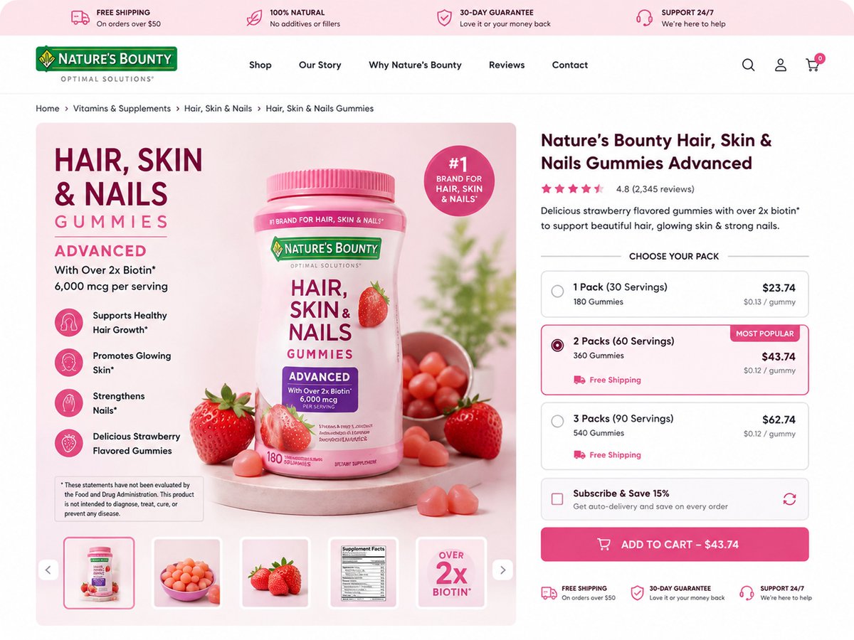 williamdtc2y's tweet photo. Your product page doesn’t always need more traffic.

Sometimes, it needs a better buying experience.
Look at this buying box 

• Clear product value
• Social proof before the decision
• Multiple pack options
• “Most Popular” choice
• Subscribe & Save
• Free shipping + guarantee
• Strong, visible Add to Cart

This does 2 important things:

1. Helps more visitors feel confident enough to buy → higher CVR.

2. Gives buyers a reason to choose bigger packs → higher AOV.

More traffic won't fix a buying experience that makes customers hesitate.

Make the buying decision easier, then make the bigger order feel like the obvious choice.

If you're a brand owner, this is the part of your product page I'd optimize first.