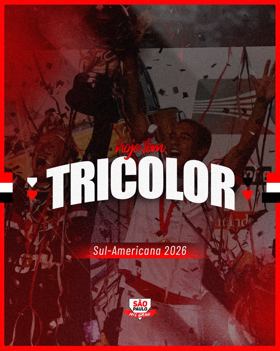 SaoPauloMiIGrau's tweet photo. HOJE TEM SÃO PAULO EM CAMPO E É NOITE DE DECISÃO 🇾🇪

🏆 Sul-Americana - oitavas (volta)
⏰ 21:30
🏠 São Paulo x Bolívar
📺 SBT, ESPN/Disney+ https://t.co/bpBeWHaNSS