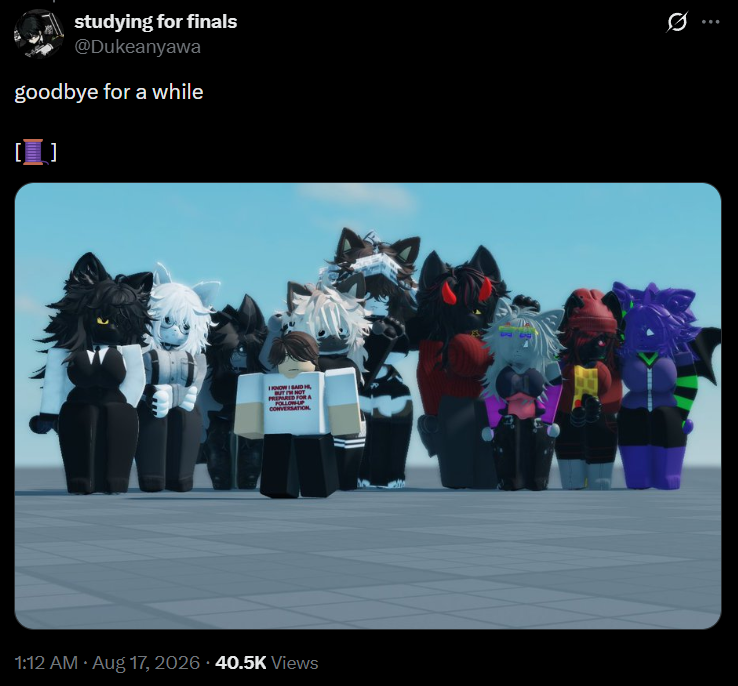 somebodyhazed's tweet photo. white people be like i put myself next to a bunch of roblox models i made for porn during a serious vent https://t.co/i7MWPDIerX