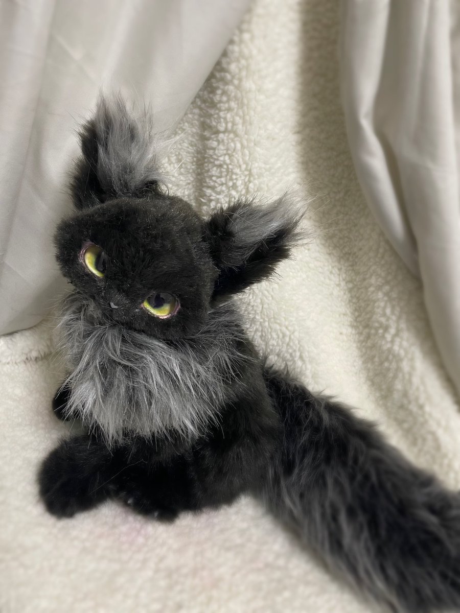 LArtDoll's tweet photo. ふわふわの黒猫さん、誕生しました🖤

大きな瞳でじーっと見つめてくる、
ちょっぴりミステリアスで甘えんぼそうな子です🐈‍⬛✨

素敵なご縁がありますように。

 #アートドール  #ハンドメイド  #ぬいぐるみ #猫 #黒猫  #ドール #handmade #catdoll #blackcat https://t.co/pt7Y8kQKqX