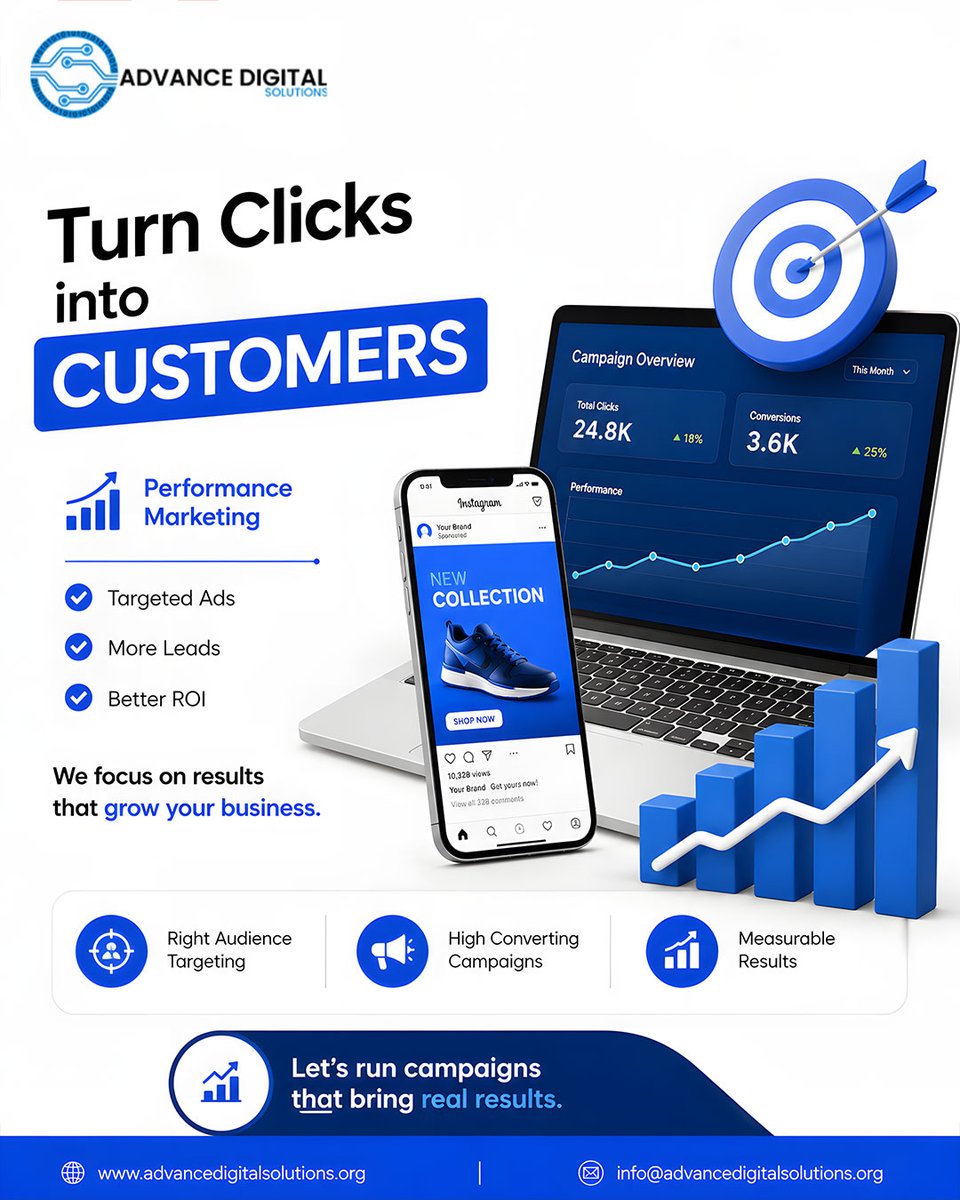 Advance_DS's tweet photo. Stop guessing. Start growing.
Our targeted campaigns don't just get views; they drive real, measurable sales. 
Maximize your ROI today.
#PerformanceMarketing #DigitalGrowth #AdAgency https://t.co/qXN3MPlv14