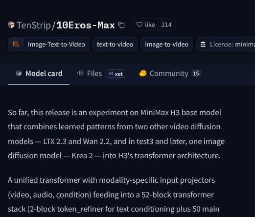 0x0SojalSec's tweet photo. Uncensored MiniMax H3 locally NSFW Ready video gen model run on regular laptops,

MiniMax H3 base & learned patterns from LTX 2.3 & Wan 2.2 for significantly better motion & consistency.

- Use official style description prompting,
- i2v or reference input
- No LoRAs for cleanest output