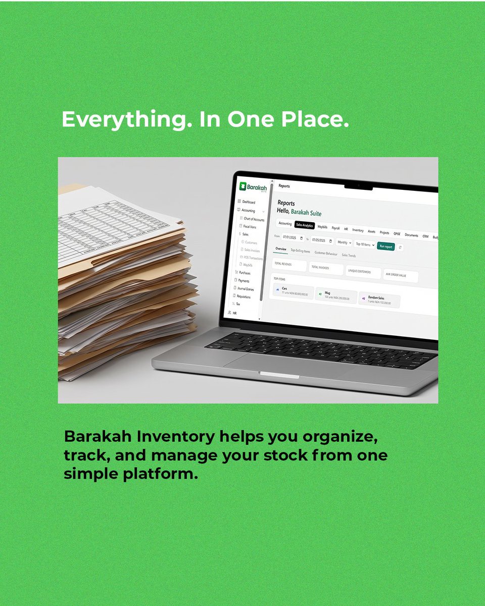 MtechNoble's tweet photo. Stop guessing what’s in stock. Barakah Inventory helps you track stock levels, know what you have, where it is, and when to restock all in one simple platform. Manage smarter with Barakah Suite. #BarakahSuite #BarakahInventory #Inventorymanagement https://t.co/fnvKv1lj5W
