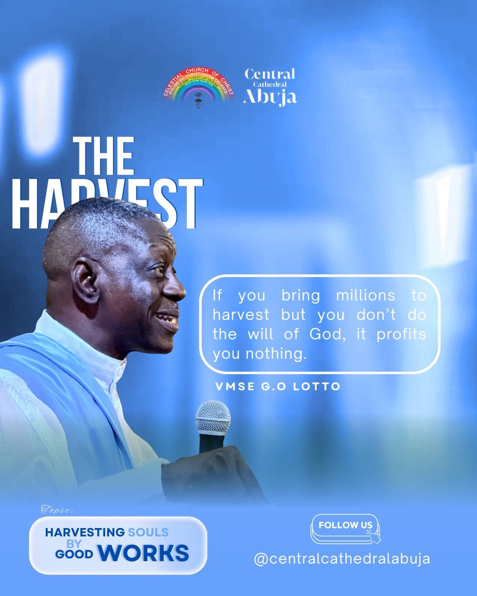 ccc_centralcath's tweet photo. Snippets from the Sermon
Preacher: SVMSE G.O Loto
.
Sunday Thanksgiving Service
August 16th, 2026
.

#centralcathedralabuja #sermon #mondaymotivation #ccc #cele https://t.co/35OIBgZrzg