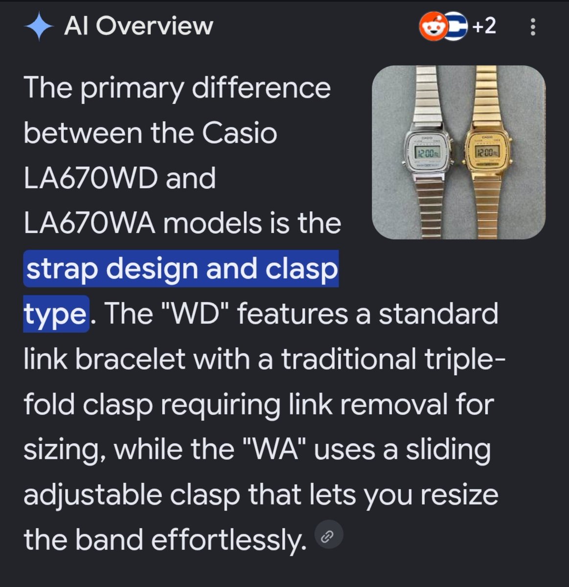 DKSOOTD's tweet photo. Quick note on Kyungsoo’s Casio watch.

While the LA670WA &amp; LA670WD on Casio KR look almost identical (mainly by strap &amp; clasp), the JP site shows a difference on the actual clock face w/c is no WR mark.

Personally, I would not stress if I got a slightly diff variant. ☺️ https://t.co/ENql0d2Efh