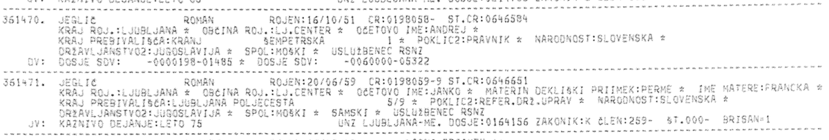 IgorOmerza's tweet photo. Roman Jeglič nastopa leta 1988 kot kriminalist. Poprej ga najdemo v Udbi, no, ker sta v udba.netu dva Romana Jegliča in oba v RSNZ, ne vem, če je zagotovo, da je prav šef ljubljanskih kriminalistov bil poprej udbaš. V SOVI to zlahka ugotovijo! https://t.co/eff6kvCsUI