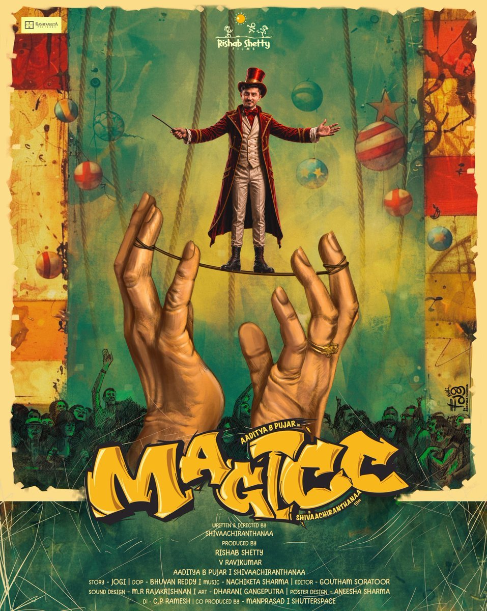 Appu_Jeevi's tweet photo. Rishab Shetty Films presents the theme poster of the short film - MAGICC 🪄 ✨
Directed by #Shivaachiranthanaa
Performed by #Aadityabpujar
Produced by @rishabsfilms n
#Rasthrakutapictures
#MAGICC #KannadaShortFilm #RishabShetty https://t.co/zST2puKqQG