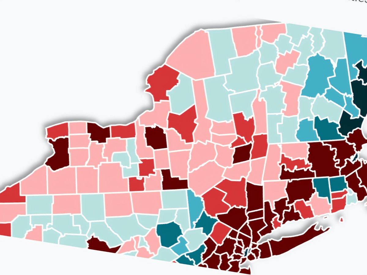BobLonsberry's tweet photo. The outmigration of taxpayers county by county. The darker red, the more moved out; the darker blue, the more moved in. https://t.co/CNCLA3GOxn