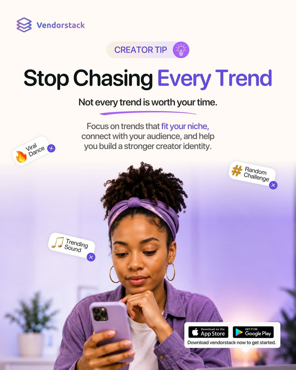 vendorstack's tweet photo. While trends are a good way to grow, not every trend lands well &amp; some can be counterproductive, leaving your core audience uninterested

Want to earn from your content? Click the link in bio to download Vendorstack today.
#ArLey #PerthTanapon #ısparta #IFPeñasdeRiglos #trending https://t.co/0zZn4088kg