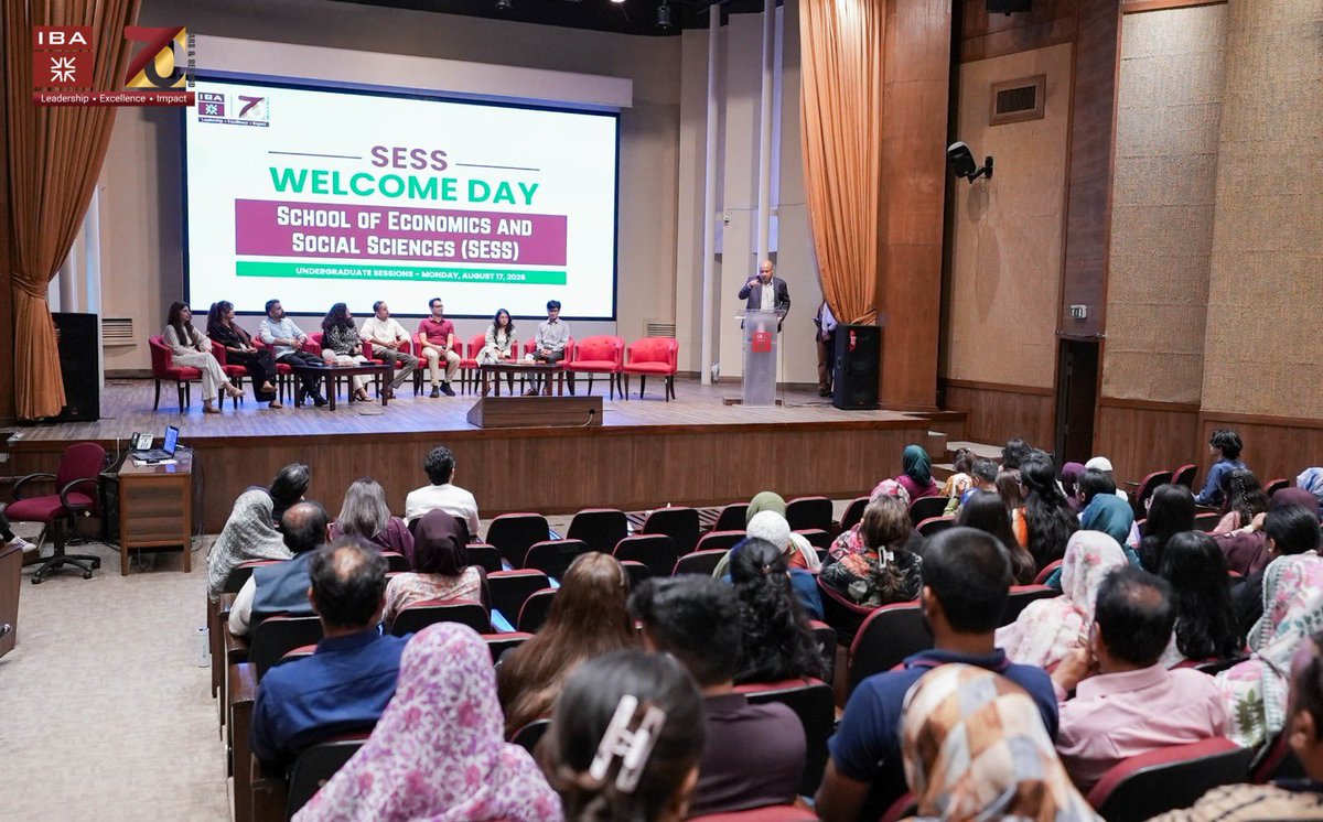 ibakhiofficial's tweet photo. Welcome to SESS | A New Academic Journey Begins
IBA School of Economics and Social Sciences (SESS) welcomed its incoming undergraduate and graduate students to SESS Welcome Day, introducing them to their academic community and the journey ahead.
Students from the Department of Economics and the Department of Social Sciences and Liberal Arts came to connect, engage, and begin a new chapter at IBA.
#IBA #SESS #SESSWelcomeDay #StudentExperience #CampusLife #Leadership #Excellence #Impact