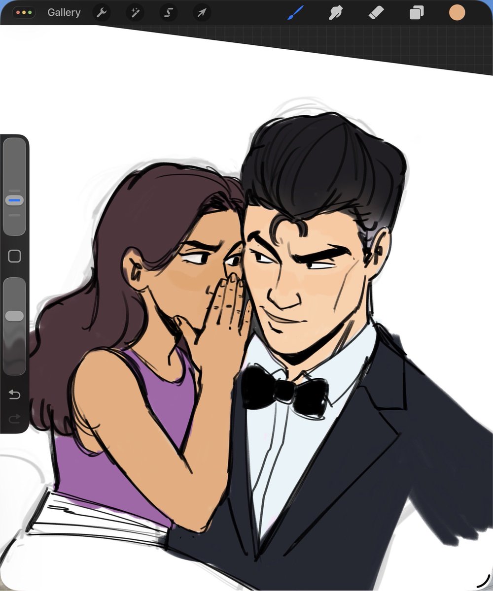 Sigynhere's tweet photo. Can’t tell if it’s getting better or worse😅Bruce’s looking a little young to me 🤭 #brucewayne #helenawayne #batfam https://t.co/lR9x1C1lbV
