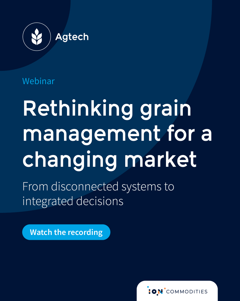 IONCommodities's tweet photo. The grain market has fundamentally changed. 

Watch our webinar to learn why volatility, changing producer behavior, and evolving market dynamics are reshaping grain merchandising—and what it means for modern grain management. 

Watch now: https://t.co/dlK2ipxAdq https://t.co/fYwrL5dr1W