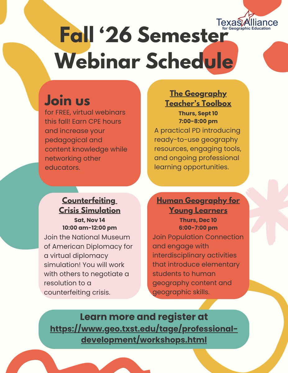 txgeoed's tweet photo. We're excited about this lineup!  

Visit https://t.co/qMwvuJRlBf for more information and to register. https://t.co/9J9l79In3S