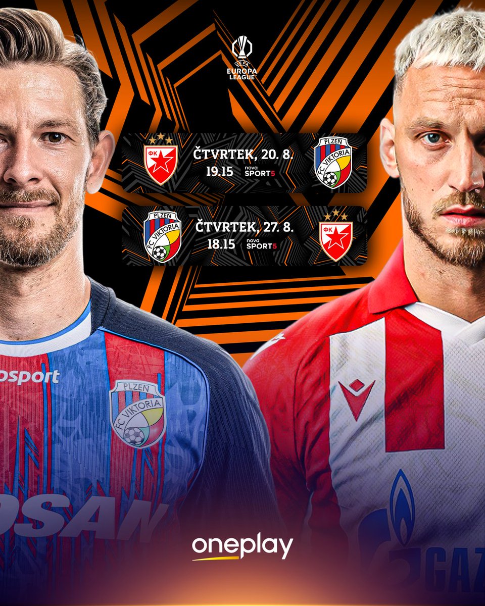 novasport_cz's tweet photo. Nova Sport 5 a Oneplay odvysílají oba zápasy 4. předkola Evropské ligy UEFA mezi Viktorií Plzeň a FK Crvena Zvezda Bělehrad! 🌍🏆
#NovaSport | #Oneplay | #UEL https://t.co/bk731hlw1l