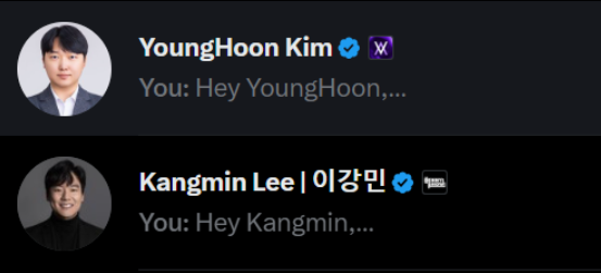 khomesol's tweet photo. Two days ago, we reached out to two major influencers from our previous main X account.

Unfortunately, that account was suspended shortly afterward, so today we reached out to both of them again from our new main page.

We’re not letting a change of account stop the outreach we already started.

Big thanks to Hui-wen Yang for the suggestions. 🤝

We’ll keep knocking on doors. 🚌🇰🇷