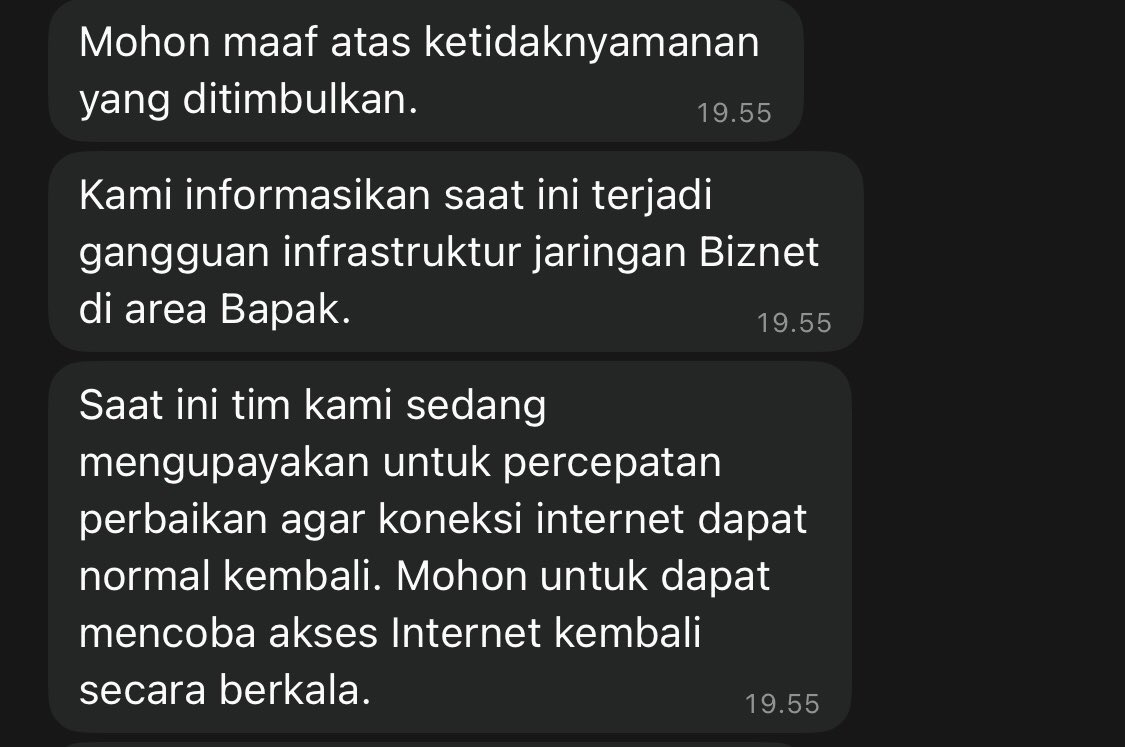 bebe__bae's tweet photo. @finojulian @hoshianto @BiznetHome nih info perbiznetan bekasi yang lagi mati wkwk izin nimbrung https://t.co/LoxTvpi3t8