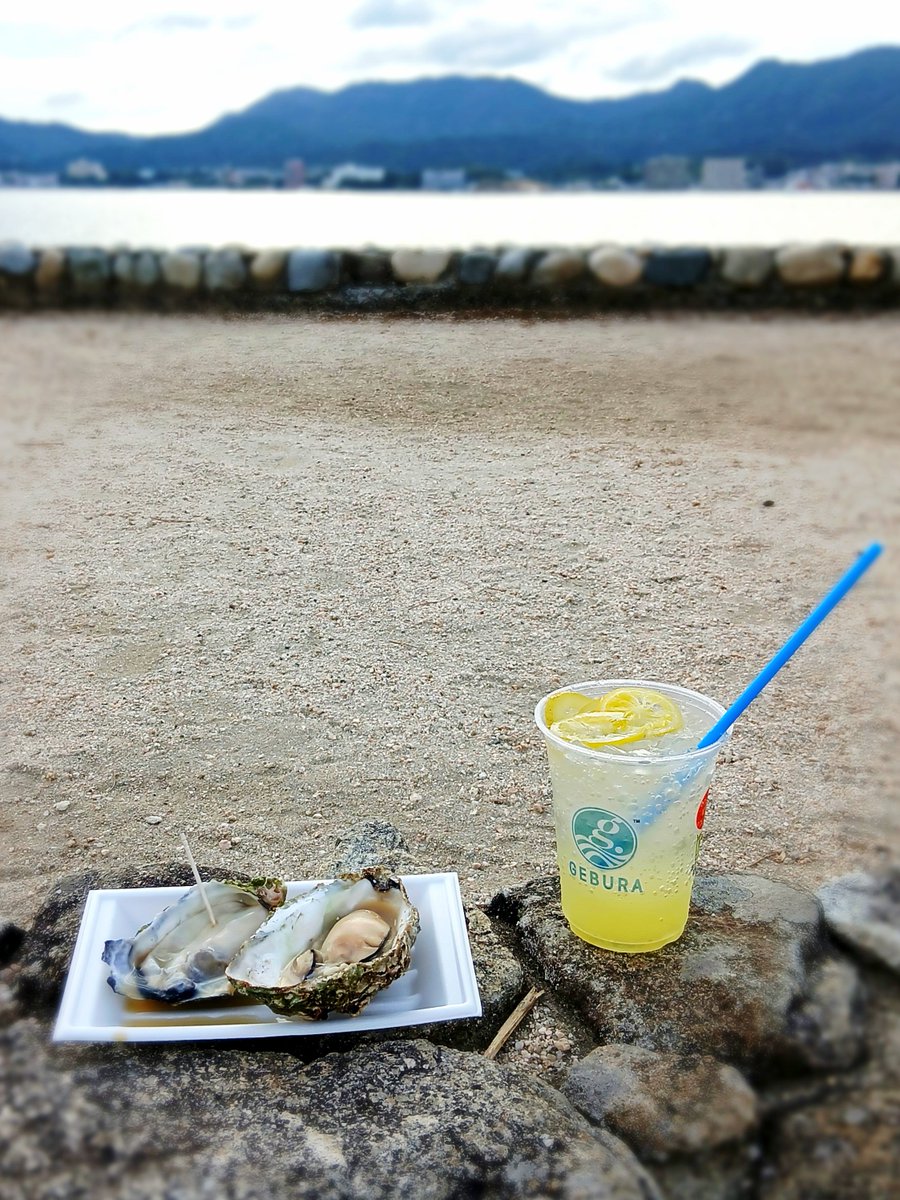 O_Hi_Ru's tweet photo. 宮島観光しました⛩️

宮島の牡蠣🦪✨

そして広島・瀬戸田産のレモンを絞ったレモンソーダ🍋✨

美しい景色に浸りながら、ゆっくり美味しさを噛みしめていただきました… https://t.co/vGV7mvvzql