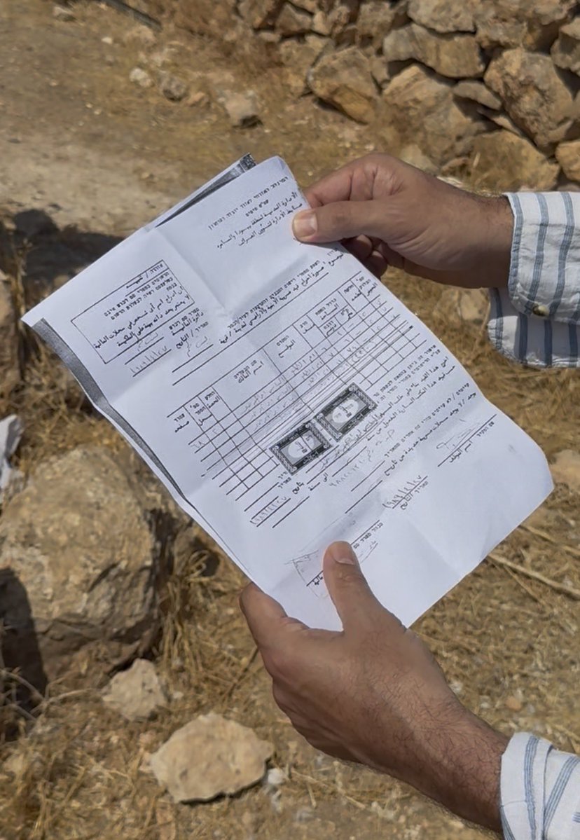 the_andrey_x's tweet photo. Here is the deed of ownership and here is Elias, the rightful Palestinian landowner.

His home was stolen by Israeli settler-terrorists, just like thousands of others across Palestine. https://t.co/6RRqYFVl4L