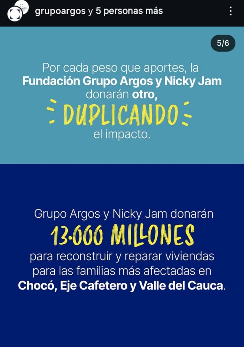ArmyndreA's tweet photo. Iniciativas humanitarias para construcción de casas y apadrinado de familias damnificadas! (Incluyen donación y donación directa a las familias)

INICIATIVAS PARA CONSTRUIR CASAS

1. BÈL + Botellitas de Amor 1 Casa x 1 casa: en esta iniciativa se busca que por medio de recaudación se logre costear una casa y ellos ponen otra casa. Al momento de esta publicación YA lograron la meta de poner dos casas y van por la tercera todas destinas al Chocó. 
🔗https://t.co/kLPHcsitmt

2. Cemento Argos + NJ Adopta un Hogar: Tanto cementos Argos como el cantante NJ, ponen una donación inicial de 13mil millones de pesos para la construcción y reparación de casas en Chocó, Valle del Cauca y Eje Cafetero. La idea es que por medio de donaciones se duplique la cifra para ayudar más hogares.
🔗https://t.co/33IJri948j

3. TECHO Colombia construye casas prefabricadas y faciles de armar, cómo también sismoresistentes junto a las familias afectadas y voluntarios. Tienen varias colaboraciones con diferentes marcas para poder aportar en el proyecto. 
🔗https://t.co/xBBiu4w1YT

INICIATIVA PARA APADRINAR UNA FAMILIA 

Por medio de la web 🔗https://t.co/ZQ0sPwk3ql pueden conocer directamente la situación de 240 familias damnificadas, donde pueden enviarles dinero directamente por Bre-B, Nequi, Daviplata o cualquier banco Y hablar con las familias directamente por Whatsapp sin intermediarios, sin comisiones. Al momento 11 familias necesitan ser apadrinadas.