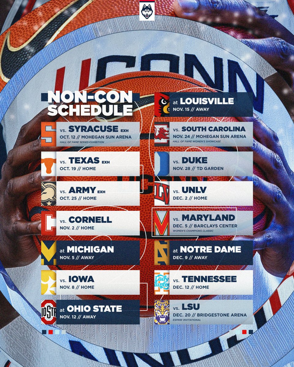 UConnWBB's tweet photo. This is going to be fun - the 2026-27 non-con schedule is here!

🎟️ https://t.co/2vcCtOdhpp https://t.co/rPmFNgFLz5