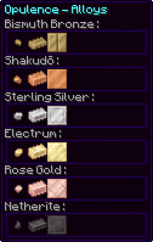 xanielox's tweet photo. Metals in a mod that I'm figuring out how to make... some blocks might change!
#minecraft #pixelart #art #opulencemod https://t.co/w72Yrh1K8u