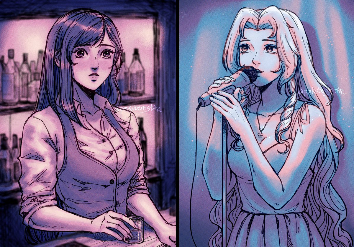 pinkuberristar's tweet photo. when the bartender falls in love at first sight with the local singer hired for tonight's gig #aerti https://t.co/y2ZdeZ8t9G