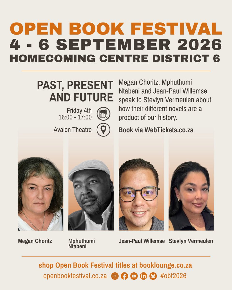 meganshead's tweet photo. So excited to be part of Open Book 2026. This panel promises to be mind expanding. I will be talking about The Sound of Ice. #obf2026 https://t.co/4PSVc7BcUH