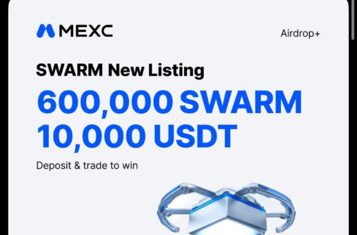 sukacuanayp's tweet photo. 🔥 $SWARM LISTING ALERT!
MEXC is listing $SWARM on August 19, 2026 at 10:00 UTC 🚀
🎁 Airdrop+ rewards:
• 600,000 $SWARM
• 10,000 USDT
My points are now at 1,000 👀
Let’s keep grinding and see how much we can earn! 🐝🔥
@SwarmBase #SWARM #SwarmBase #Airdrop #Crypto https://t.co/LLvUmvqLPK