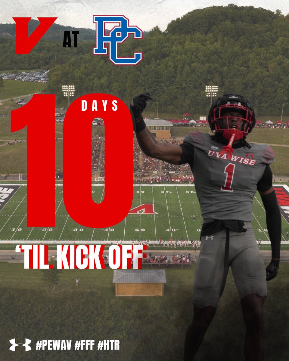UVAWiseCavsFB's tweet photo. β³ 10 DAYS.
The countdown hits DOUBLE DIGITS. π₯
Only 10 days until the Cavs take the field at Presbyterian University. Almost time to go to work. βοΈπ
#PEWAV #FFF #HTR https://t.co/hOhxszy9KA
