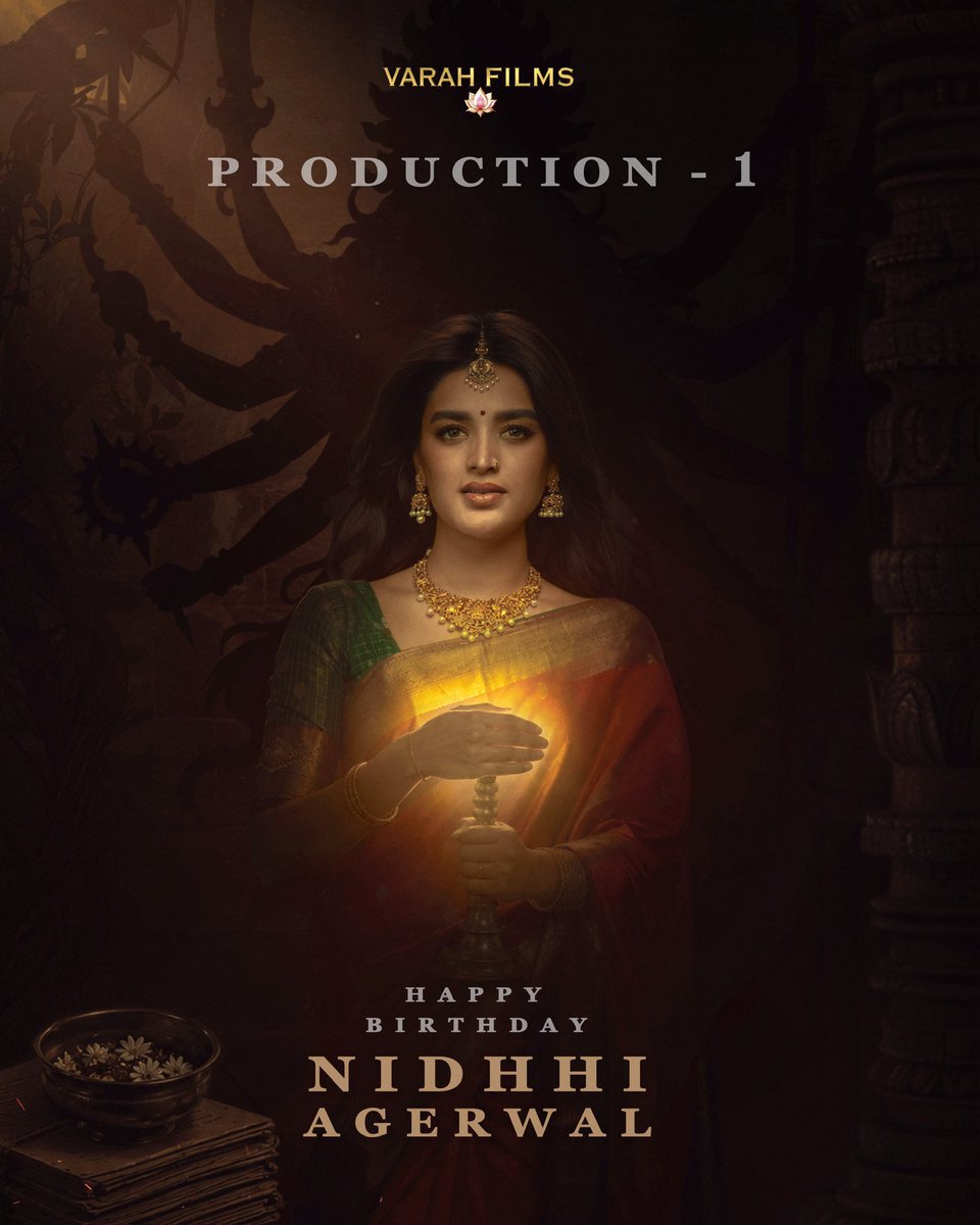 varahfilms's tweet photo. A NEW JOURNEY BEGINS. A NEW WORLD TAKES SHAPE.

With the Pooja Ceremony, #ProductionNo1 officially begins its journey. Today we celebrate the one at the heart of it.

Happy Birthday, @AgerwalNidhhi ❤️ 

#VarahFilms
@srini_gopisetti @suneethpadolker @UrsVamsiShekar @Varahfilms https://t.co/wySr420zzg