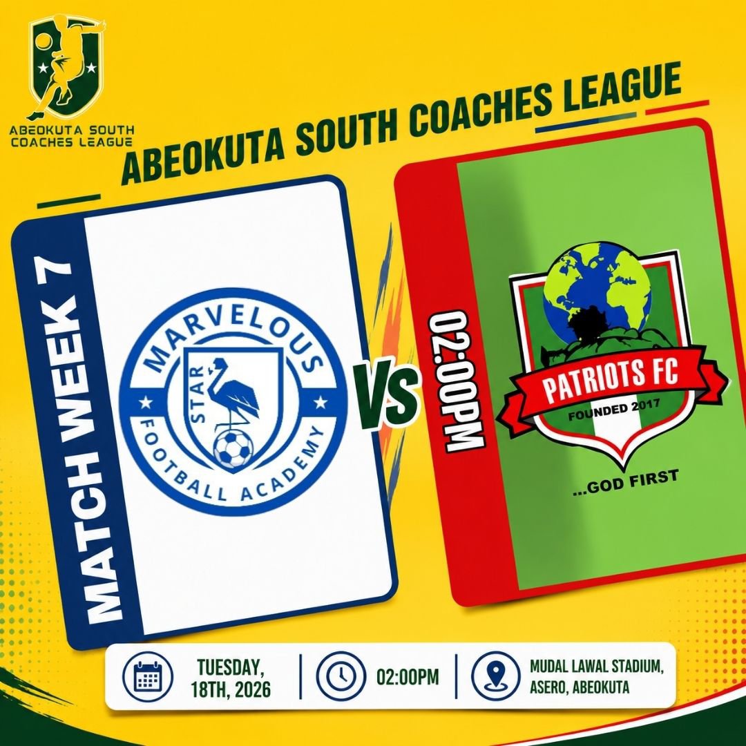 AbkSouthLeague1's tweet photo. MATCH WEEK 7 THURSDAY FIXTURES:

D'PEACE FA Vs MARVELOUS SPORTS MANAGEMENT FA: 10:00am

AR-UNITED FC VS OLUWOLE FC: 12:00pm

#ASCL26 #Grassrootfootball https://t.co/OwTMGzRpo7