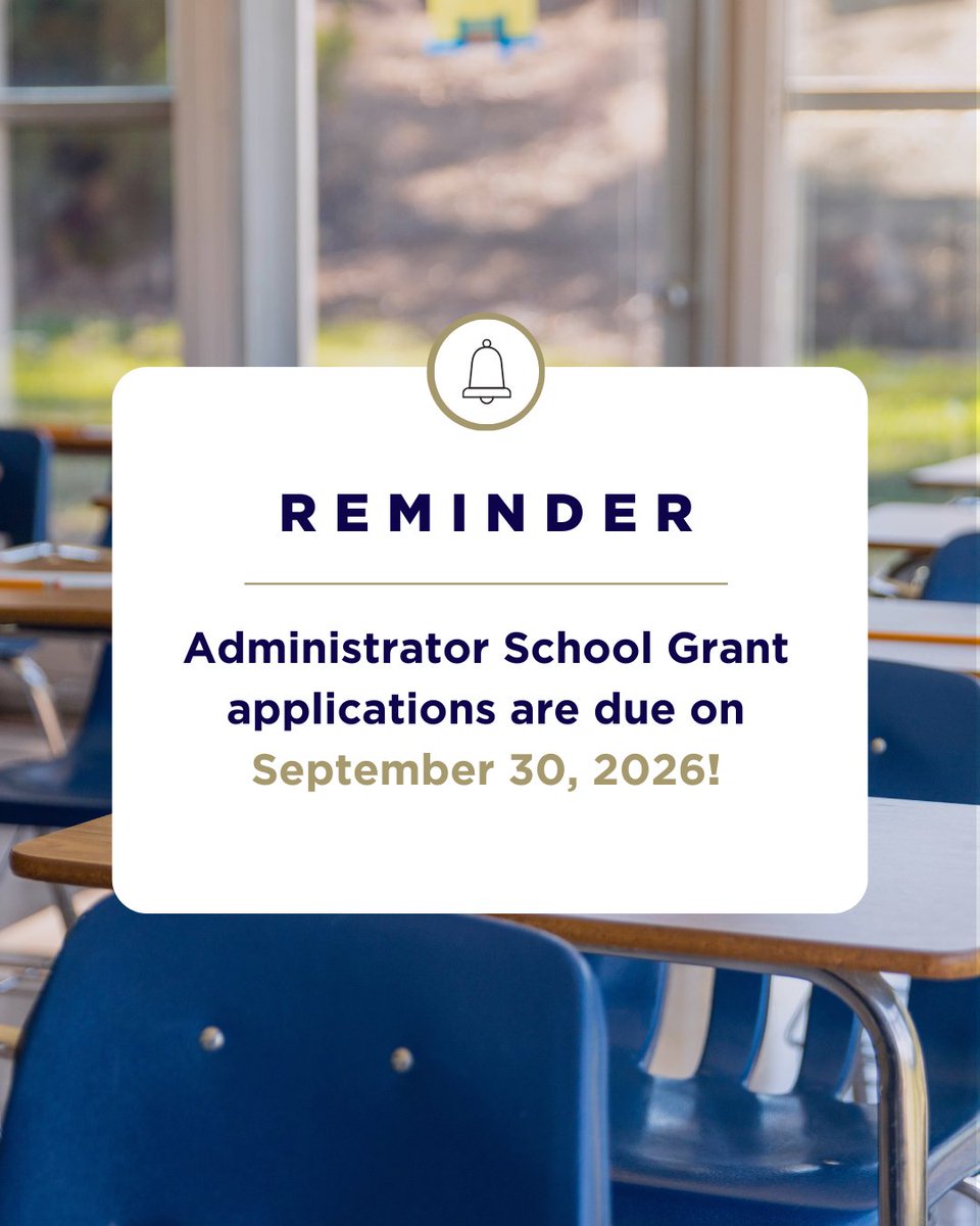 MSProfEd's tweet photo. School leaders, this one’s for you!

Mississippi Professional Educators will award up to 50 Administrator School Grants of $1,000 to support school-wide initiatives and leadership-driven improvements.

Deadline: September 30, 2026, by 4:30 p.m.

Apply today at the link in our bio https://t.co/Lfd1NNdpiL
