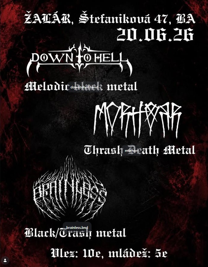 DownToHellBand's tweet photo. V sobotu 20.06.2026 sa večer zastavíme aj v Žalári v Bratislave. Spolu s ostatnými bandami bude peklíčko, zastavte sa 😉 https://t.co/zWMjmCrXn0 https://t.co/aBykbnm8Oz