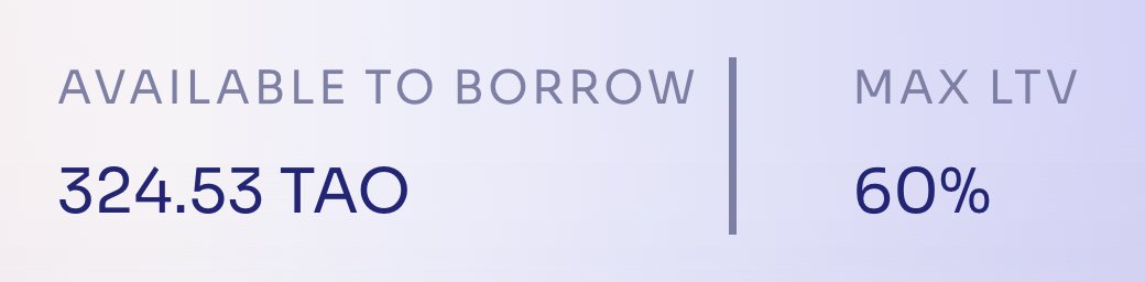 MentatLend_'s tweet photo. The pool keeps growing. 

324 TAO now available to borrow against your @webuildscore alpha tokens.

Keep your emissions. Walk away with liquid TAO. https://t.co/tGxbdqYl1g