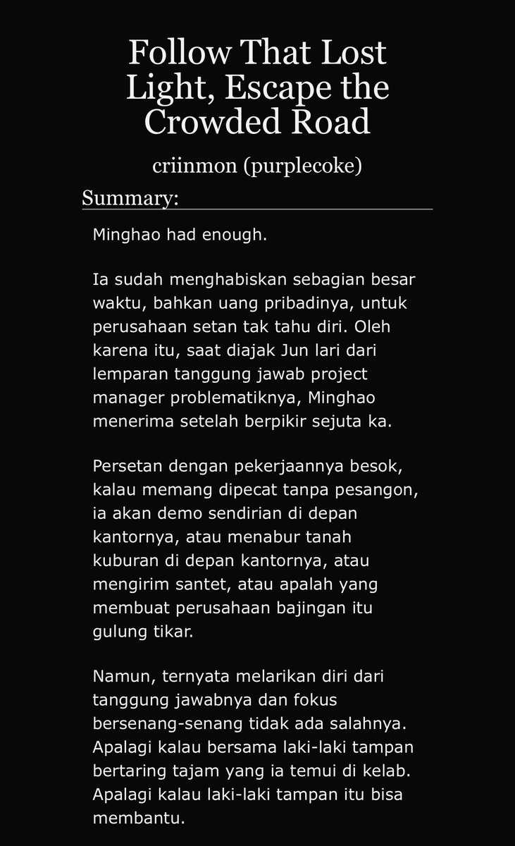 criinmon's tweet photo. BUT, sekarang aku sudah bisa kembali menulis au YAHAAAYY :DD i'm writing a commission for now, and i'll be available to write other commissions too if you're interested! 

plus ... aku ada beberapa keinginan tahun ini ... one of them is melanjutkan fic ini :D anyone interested? https://t.co/yj2fXHMRqX