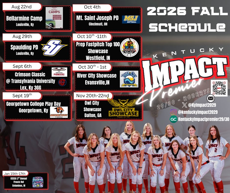 KyImpact2029's tweet photo. This season is incredibly special as our players officially kick off their college recruiting journeys! Wish us the best as we compete, grow, and work toward the next level! @SoftballDown @TopPreps @PrepSoftball @CoastRecruits @DirectRecruits https://t.co/DuGVI2MOjQ