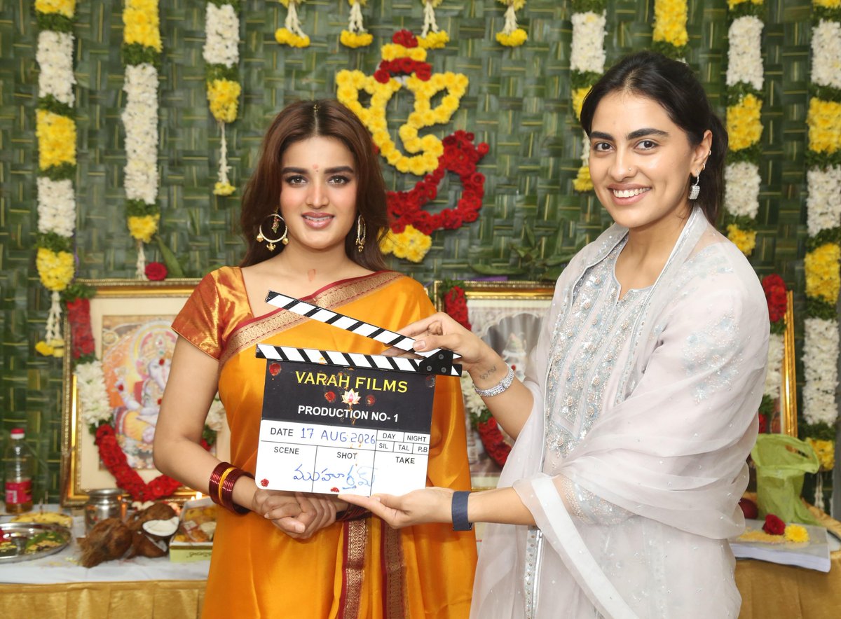 UrsVamsiShekar's tweet photo. A NEW JOURNEY BEGINS. A NEW WORLD TAKES SHAPE.

With the Pooja Ceremony, #ProductionNo1 officially begins its journey. Today we celebrate the one at the heart of it.

Happy Birthday, @AgerwalNidhhi ❤️ 

#VarahFilms
@srini_gopisetti @suneethpadolker @UrsVamsiShekar @Varahfilms https://t.co/cLlgqksObH