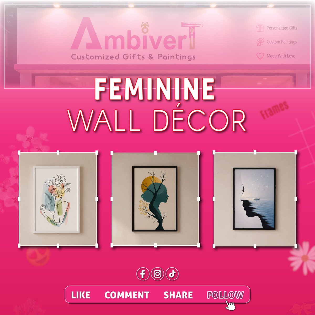 ambivert_gp's tweet photo. Create a beautiful feminine touch with elegant wall décor designed to brighten your space, Because every corner deserves a little beauty, personality, and inspiration 🌸🖼️✨ https://t.co/IqrOz9bErP