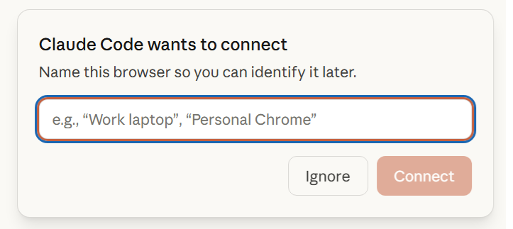jefftrotman's tweet photo. Claude in Chrome surprised me. Claude Code session reported 2 instances of Chrome and showed "Name this browser" page to identify. 

The other Chrome instance that Claude was detecting was on another computer with extension and same account. https://t.co/oRDmsj8Tuf