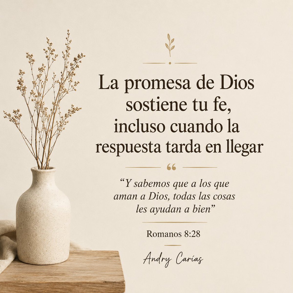 AndryCarias's tweet photo. La promesa de Dios sostiene tu fe, incluso cuando la respuesta tarda en llegar.

“Y sabemos que a los que aman a Dios, todas las cosas les ayudan a bien"
Romanos 8:28

Andry Carías https://t.co/lIfVh0K76b